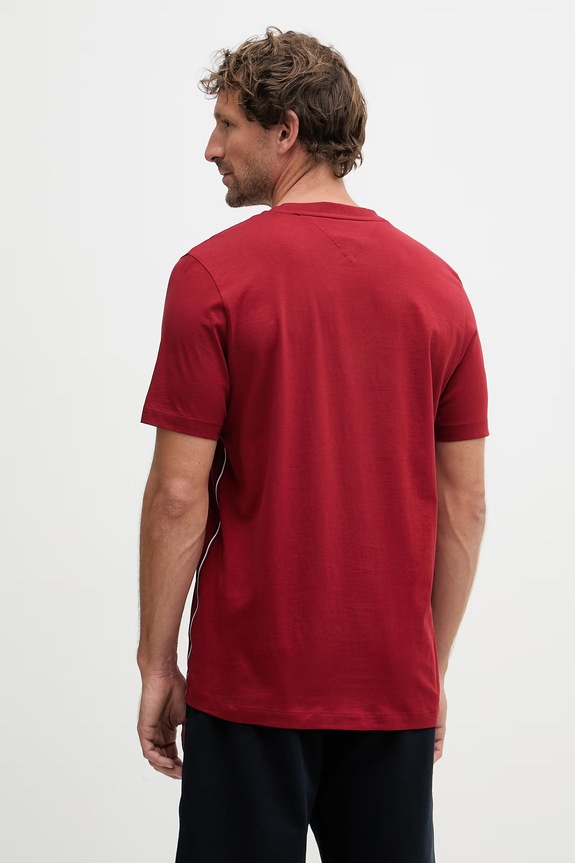 Oblečení Tommy Hilfiger Basic tričko pánské bavlněné MW0MW42393 burgundské