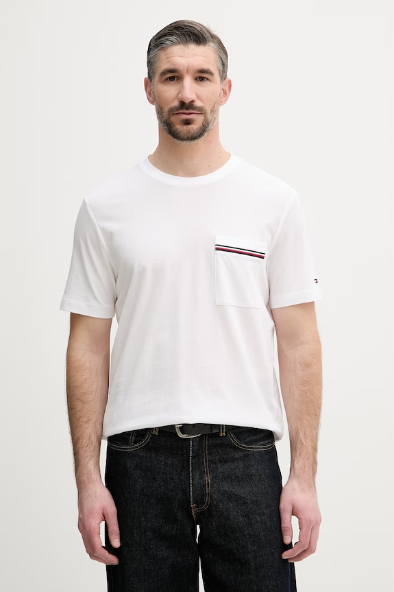 Tommy Hilfiger t-shirt ανδρικό βαμβακερό λευκό MW0MW42397