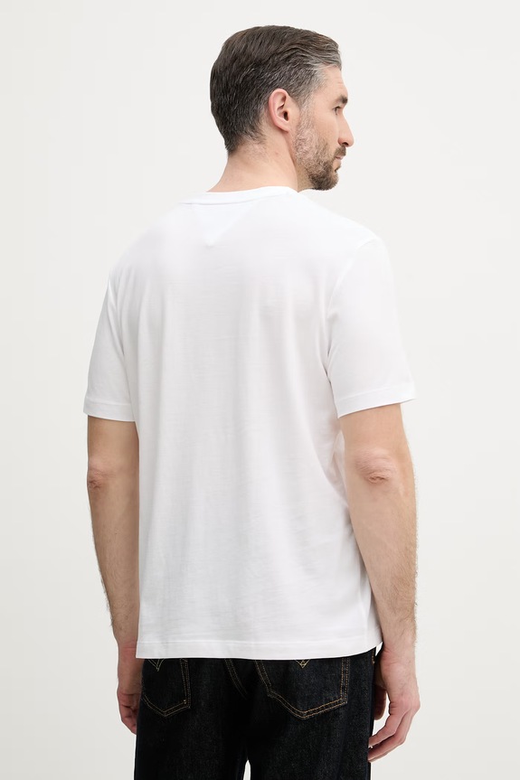 Ρούχα Tommy Hilfiger t-shirt ανδρικό βαμβακερό MW0MW42397 λευκό