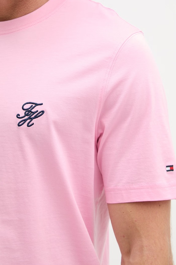 Tommy Hilfiger maglietta basic da uomo in cotone SUMMER MW0MW43066 rosa