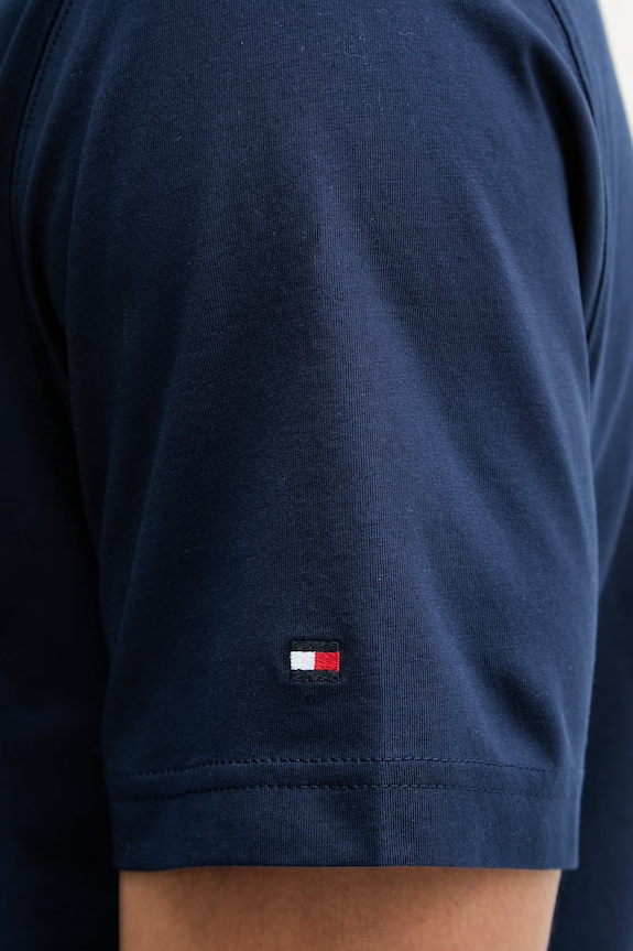 Tommy Hilfiger basic tričko pánske bavlnené SUMMER MW0MW43066 tmavomodrá