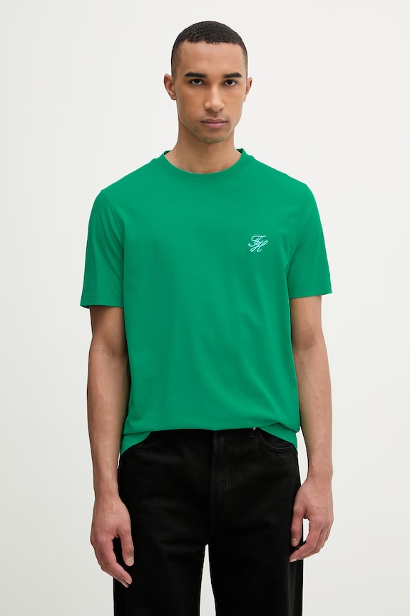 Tommy Hilfiger βασικό ανδρικό βαμβακερό t-shirt SUMMER πράσινο MW0MW43066