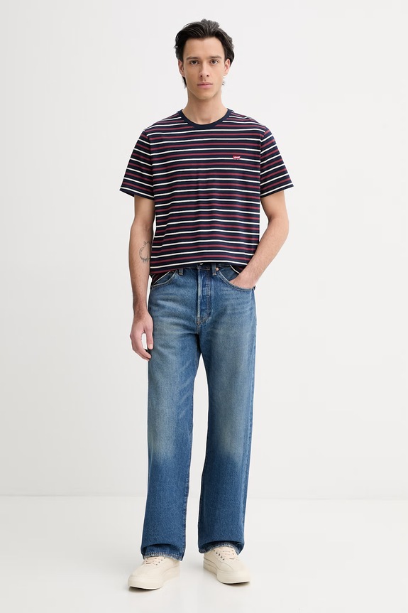 Bavlněné tričko Levi's SS ORIGINAL HM 56605.0302 námořnická modř SS26