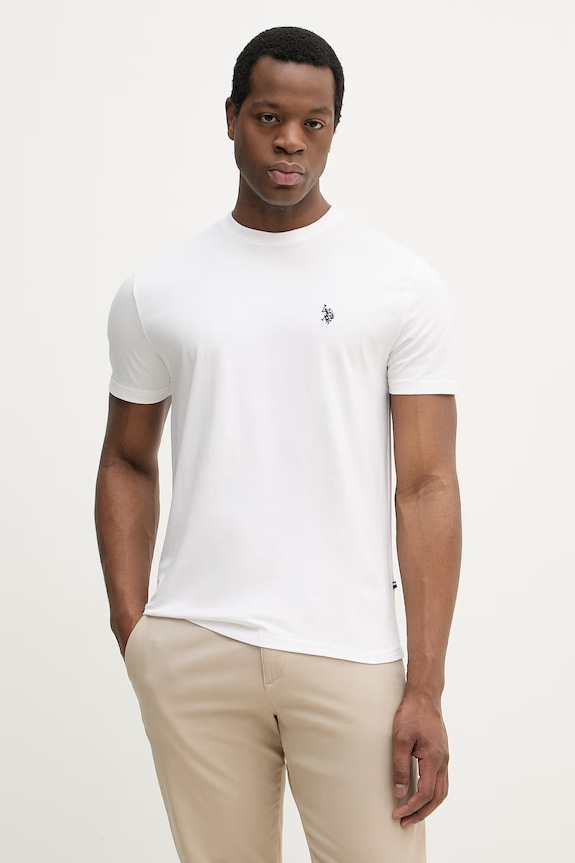 Pamučna majica U.S. Polo Assn. DHM pamuk bijela MUP3310