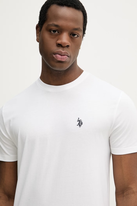 Pamučna majica U.S. Polo Assn. DHM bijela MUP3310