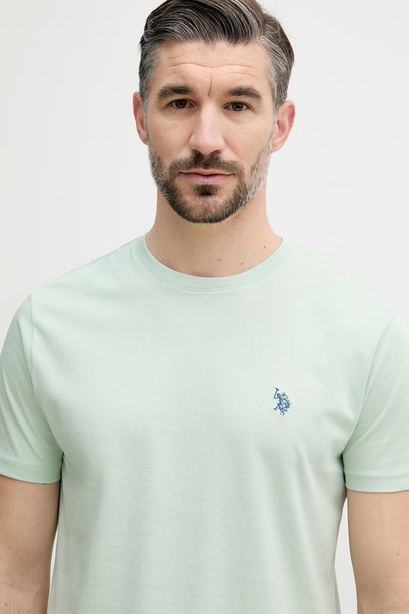 Βαμβακερό μπλουζάκι U.S. Polo Assn. DHM πράσινο MUP3310