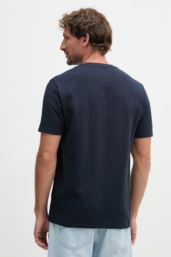 Odzież U.S. Polo Assn. t-shirt męski bawełniany RIB TEXTURE MUP4646 granatowy