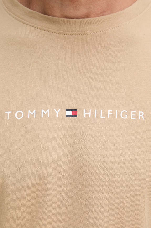 Tommy Hilfiger tričko pánske bavlnené UM0UM03643 béžová