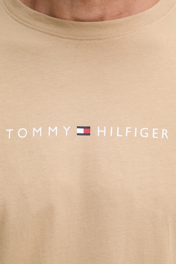 Tommy Hilfiger tričko pánske bavlnené UM0UM03643 béžová