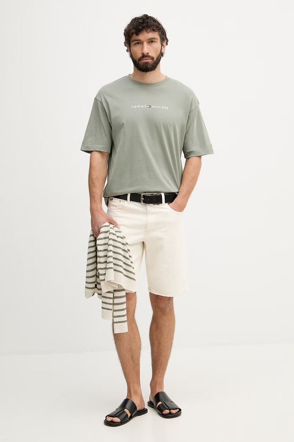 Tommy Hilfiger t-shirt ανδρικό βαμβακερό UM0UM03643 πράσινο SS26