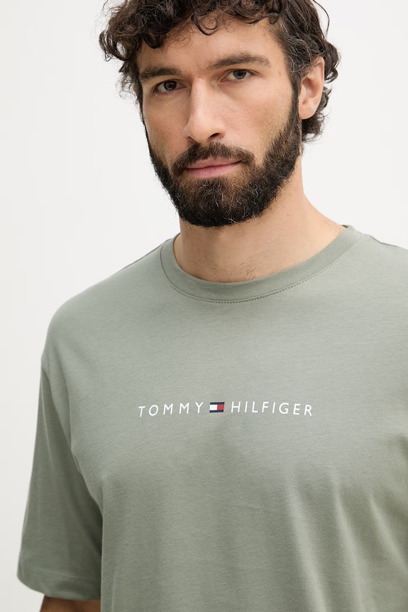 Tommy Hilfiger t-shirt ανδρικό βαμβακερό πράσινο UM0UM03643