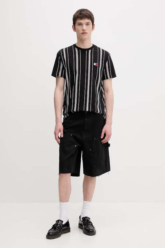 Tommy Jeans t-shirt męski bawełniany DM0DM21939 czarny SS26