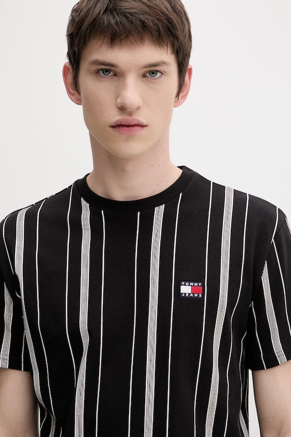 Tommy Jeans t-shirt męski bawełniany czarny DM0DM21939