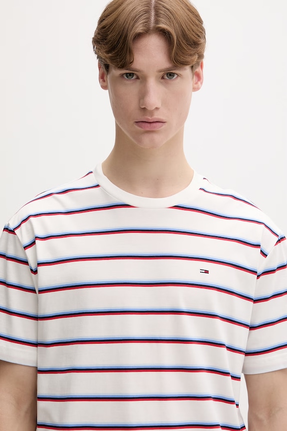 Tommy Jeans tričko pánské bavlněné bílá DM0DM22516