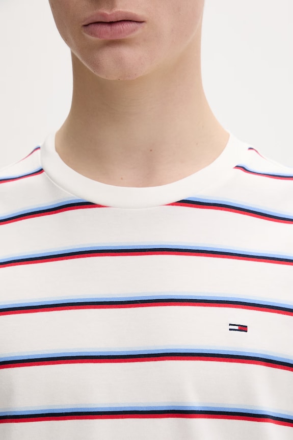 Tommy Jeans tričko pánské bavlněné DM0DM22516 bílá