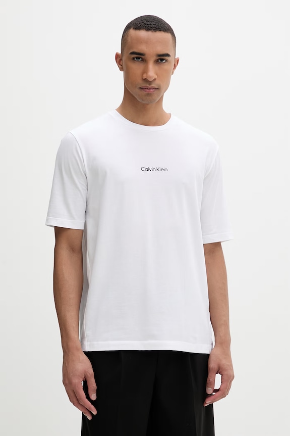 Calvin Klein tričko pánske s bavlnou biela LV00NM3021