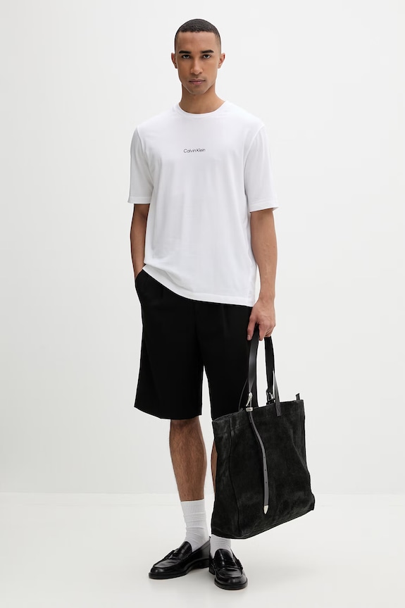 Calvin Klein tričko pánske s bavlnou LV00NM3021 biela SS26