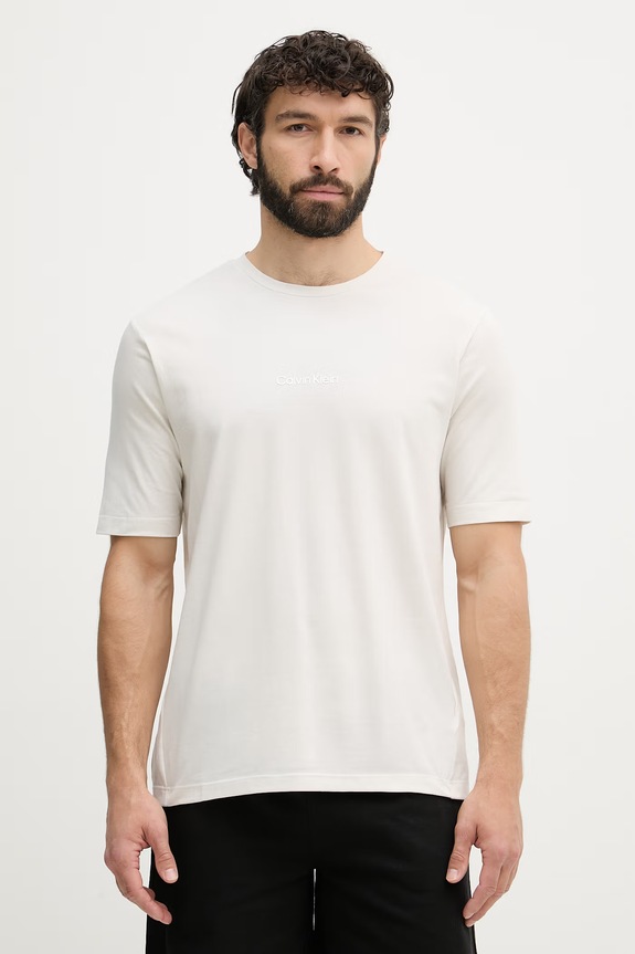 Calvin Klein tričko pánske s bavlnou béžová LV00NM3021