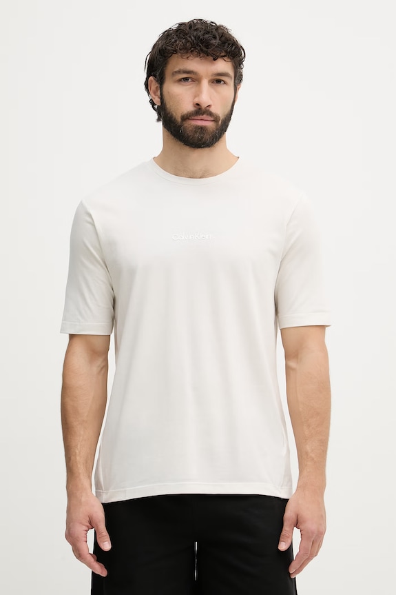 Calvin Klein tričko pánske s bavlnou béžová LV00NM3021