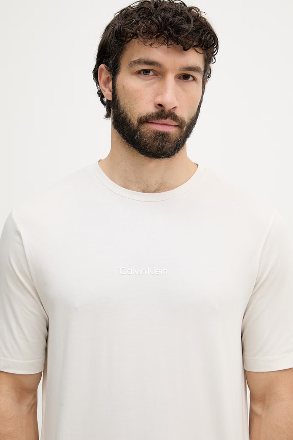 Calvin Klein tričko pánske s bavlnou béžová LV00NM3021