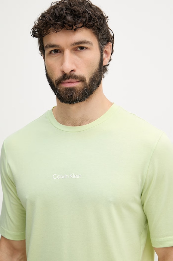 Calvin Klein T-shirt męski z bawełną zielony LV00NM3021