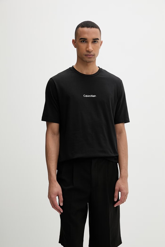 Calvin Klein tričko pánske s bavlnou čierna LV00NM3021