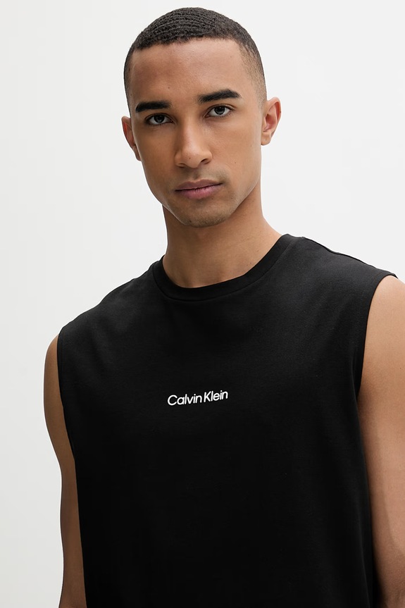 Calvin Klein top pánsky s bavlnou čierna LV00NM3023
