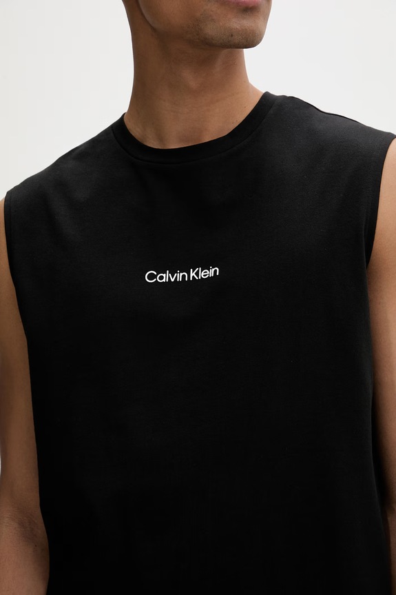 Calvin Klein top pánsky s bavlnou LV00NM3023 čierna