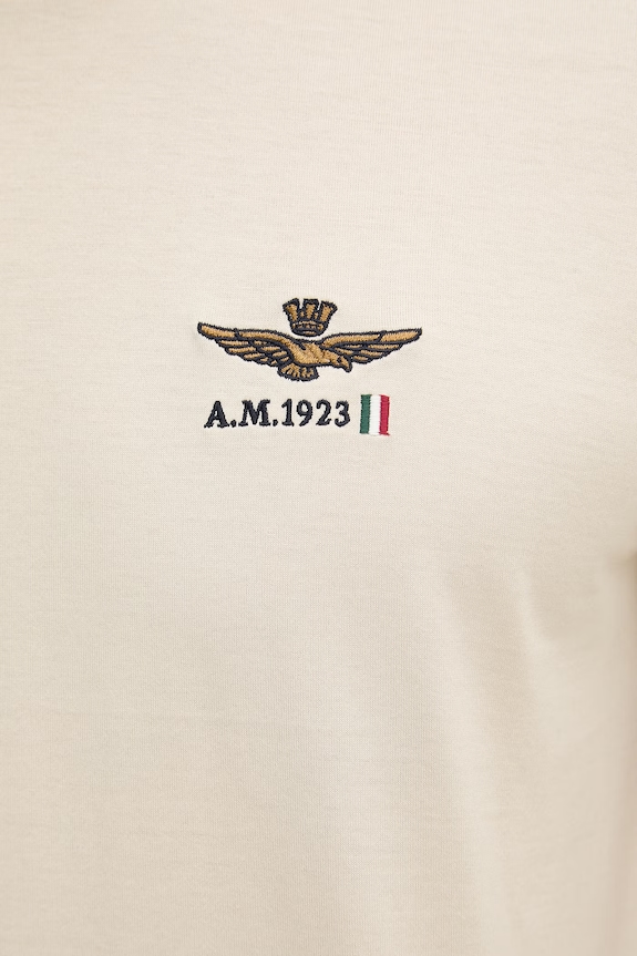 Aeronautica Militare tricou bărbați, din bumbac TS2508UJ00682 bej