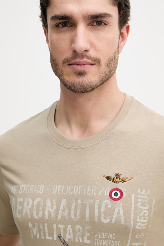 Aeronautica Militare tricou din bumbac verde TS2528UJ00641