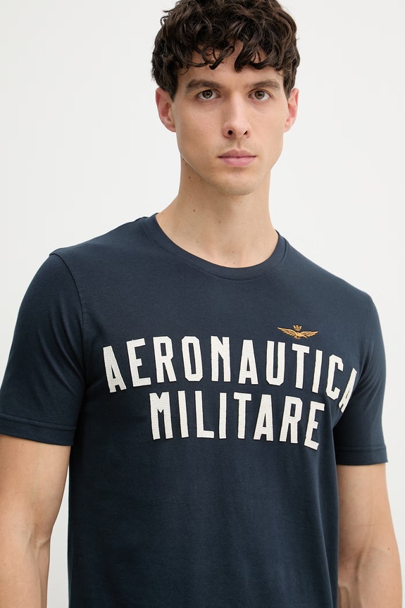 Aeronautica Militare tricou din bumbac bleumarin TS2531UJ00641