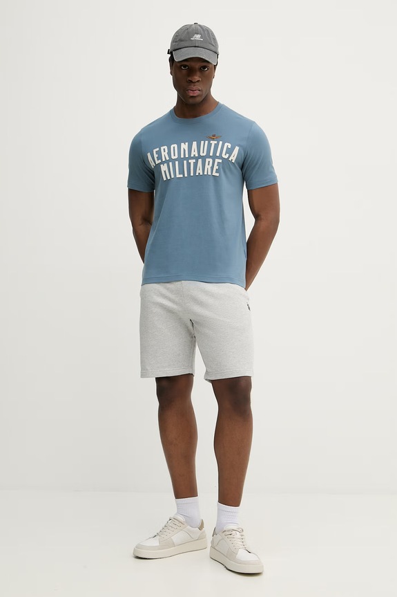 Bavlněné tričko Aeronautica Militare TS2531UJ00641 modrá SS26