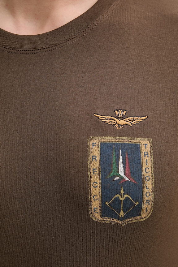 Aeronautica Militare pamut póló TS2534UJ00641 barna