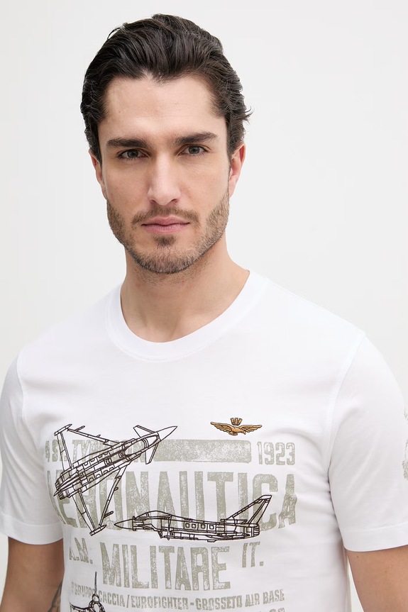 Бавовняна футболка Aeronautica Militare білий TS2535UJ00641