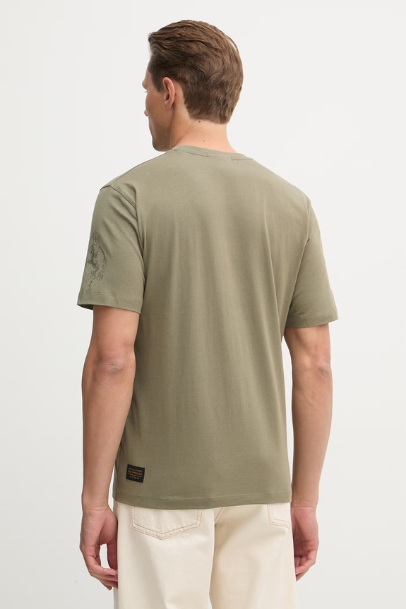 Ρούχα Βαμβακερό μπλουζάκι Aeronautica Militare TS2535UJ00641 πράσινο