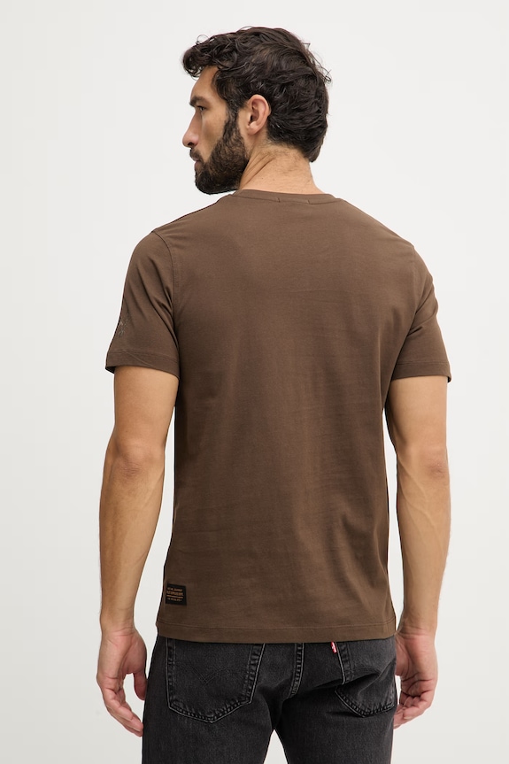 Oblečení Bavlněné tričko Aeronautica Militare TS2535UJ00641 hnědá