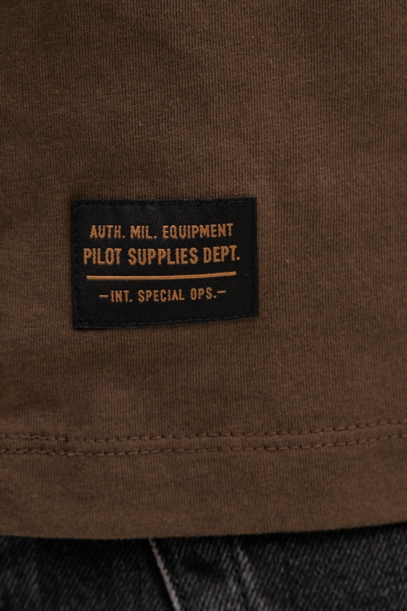 Bavlněné tričko Aeronautica Militare TS2535UJ00641 hnědá