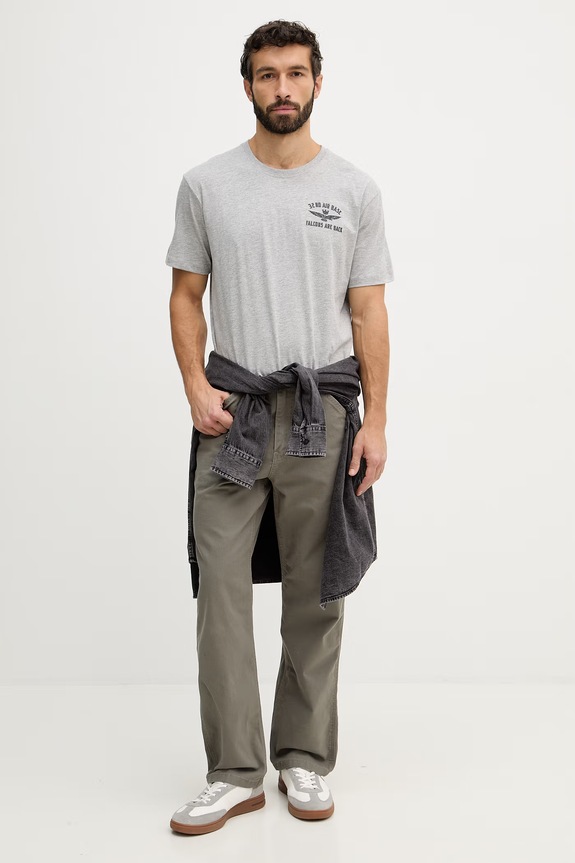 Βαμβακερό μπλουζάκι Aeronautica Militare TS2539UJ00727 γκρί SS26