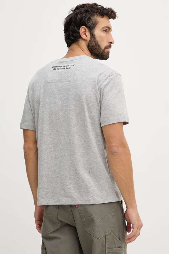 Ρούχα Βαμβακερό μπλουζάκι Aeronautica Militare TS2539UJ00727 γκρί