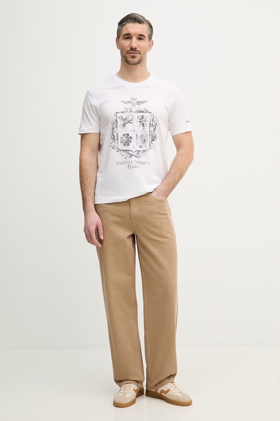 Βαμβακερό μπλουζάκι Aeronautica Militare TS2540UJ00727 λευκό SS26
