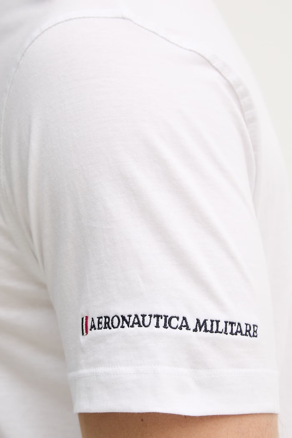 Βαμβακερό μπλουζάκι Aeronautica Militare TS2540UJ00727 λευκό