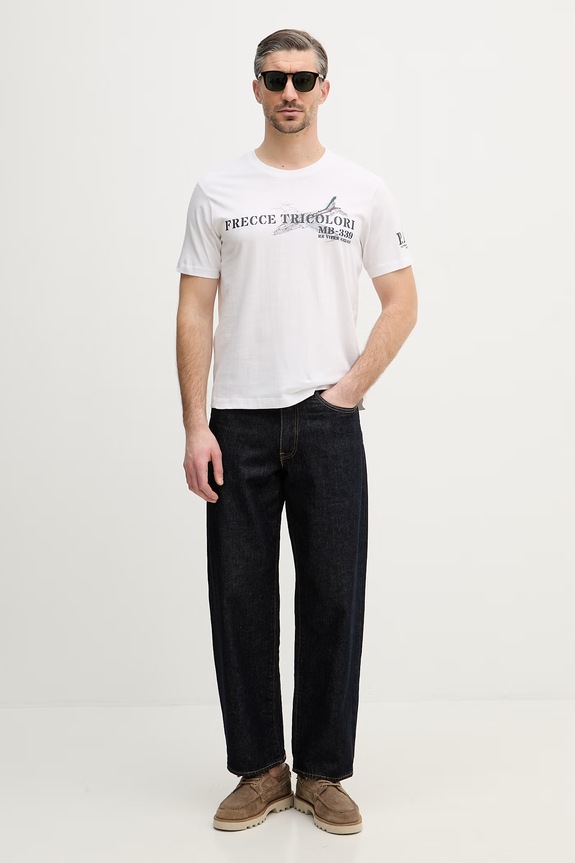 Βαμβακερό μπλουζάκι Aeronautica Militare TS2541UJ00727 λευκό SS26