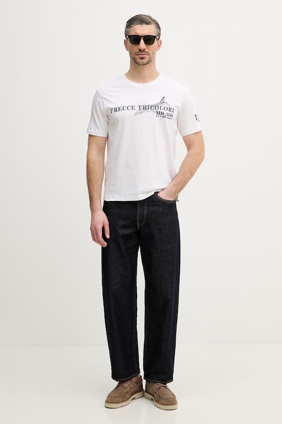 Βαμβακερό μπλουζάκι Aeronautica Militare TS2541UJ00727 λευκό SS26