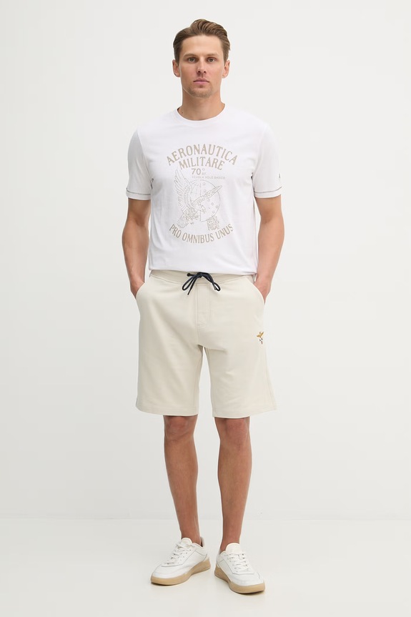 Bavlněné tričko Aeronautica Militare TS2542UJ00641 bílá SS26