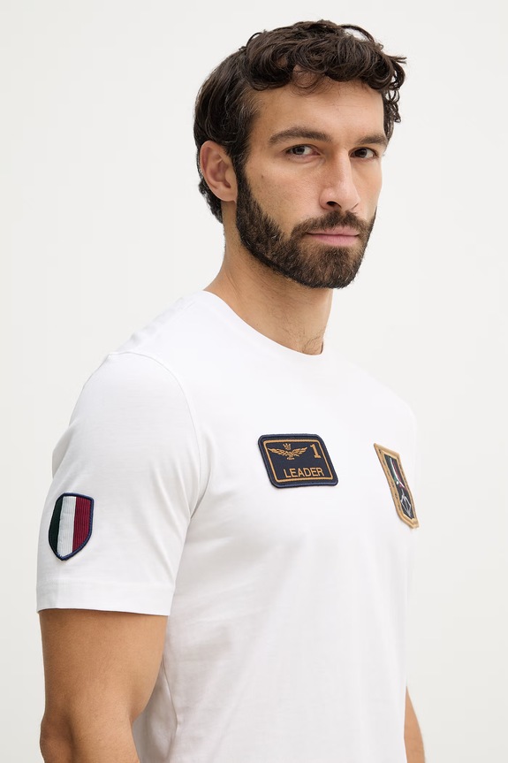 Bavlnené tričko Aeronautica Militare béžová TS2544UJ00592