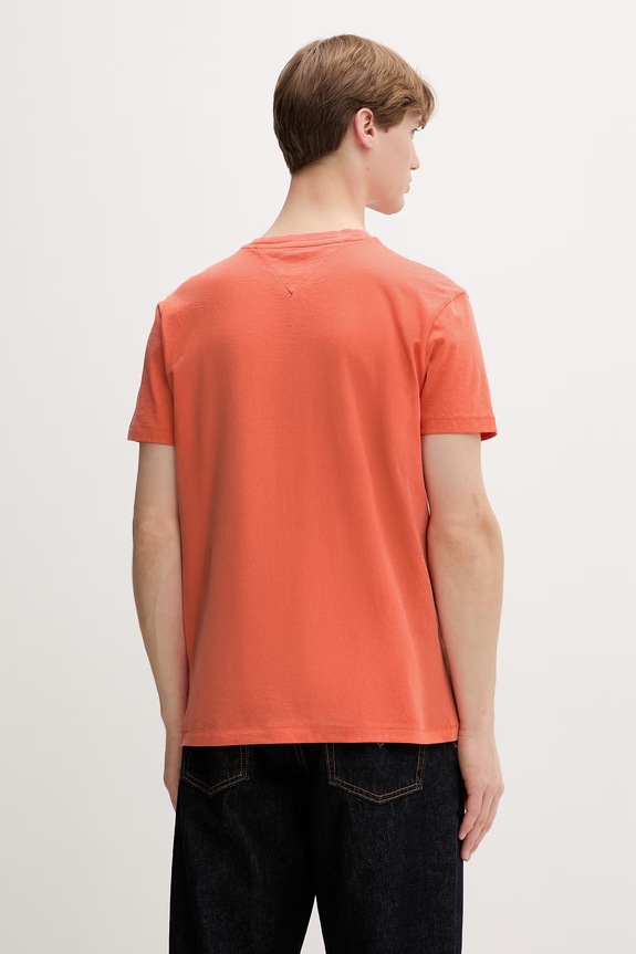 Oblečení Tommy Jeans tričko pánské bavlněné DM0DM22520 oranžová