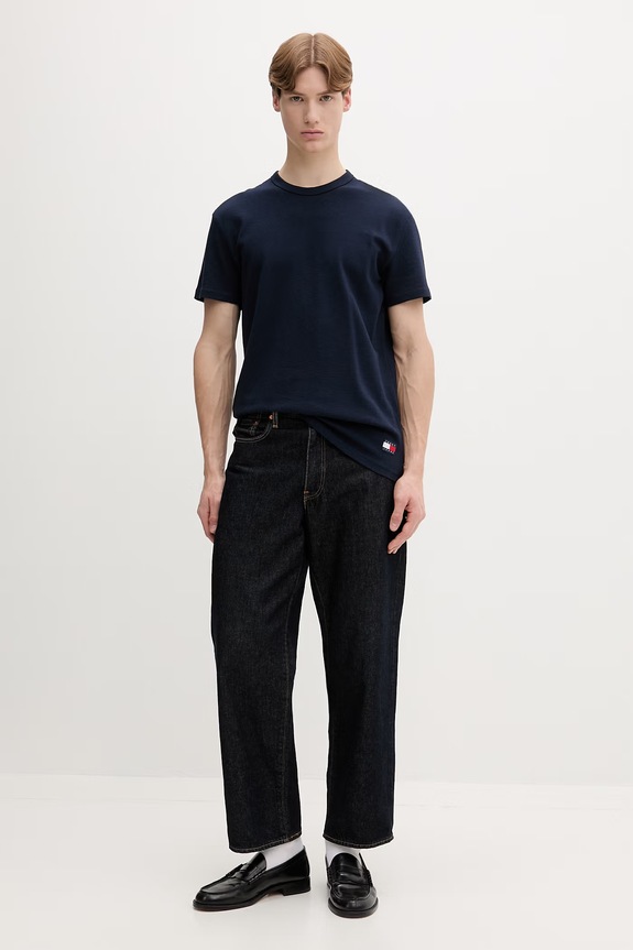 Tommy Jeans tricou basic pentru bărbați, din bumbac DM0DM22529 bleumarin SS26