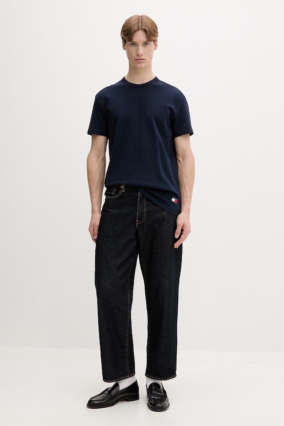 Tommy Jeans tricou basic pentru bărbați, din bumbac DM0DM22529 bleumarin SS26