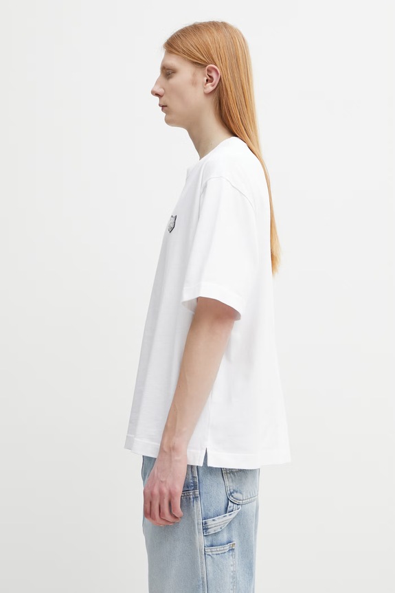 Maison Kitsuné Fox Head t-shirt in cotone da uomo PM00109KJ0119 bianco SS26