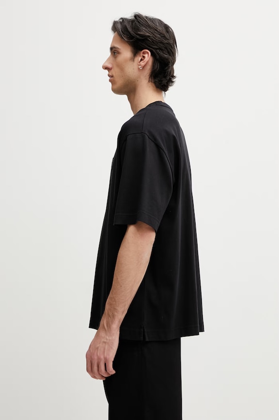 Maison Kitsuné Fox Head tricou de bumbac pentru bărbați PM00109KJ0119 negru SS26
